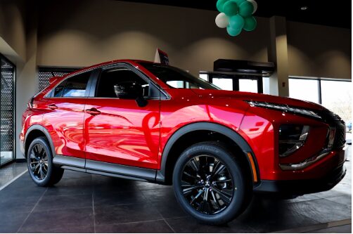 car displayed at a Brisbane Mitsubishi dealership